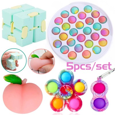 5 Pack Fidget Toys Set Infinity Cube Hand Spinner Autism Adhd Stress Relief Gift Ebay