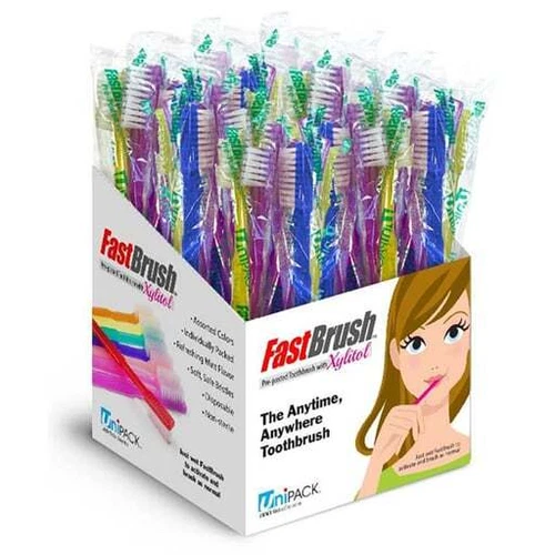 Dukal UDA-4001 Fast Brush Pre-Pasted Toothbrushes Disposable 100/Bx