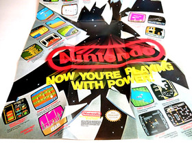 Nintendo 1989 Power Pad Games NES Insert Poster Now Your Playing With Power