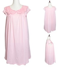 Vintage 1960s Baby Pink Babydoll Nightgown Dress Size Medium