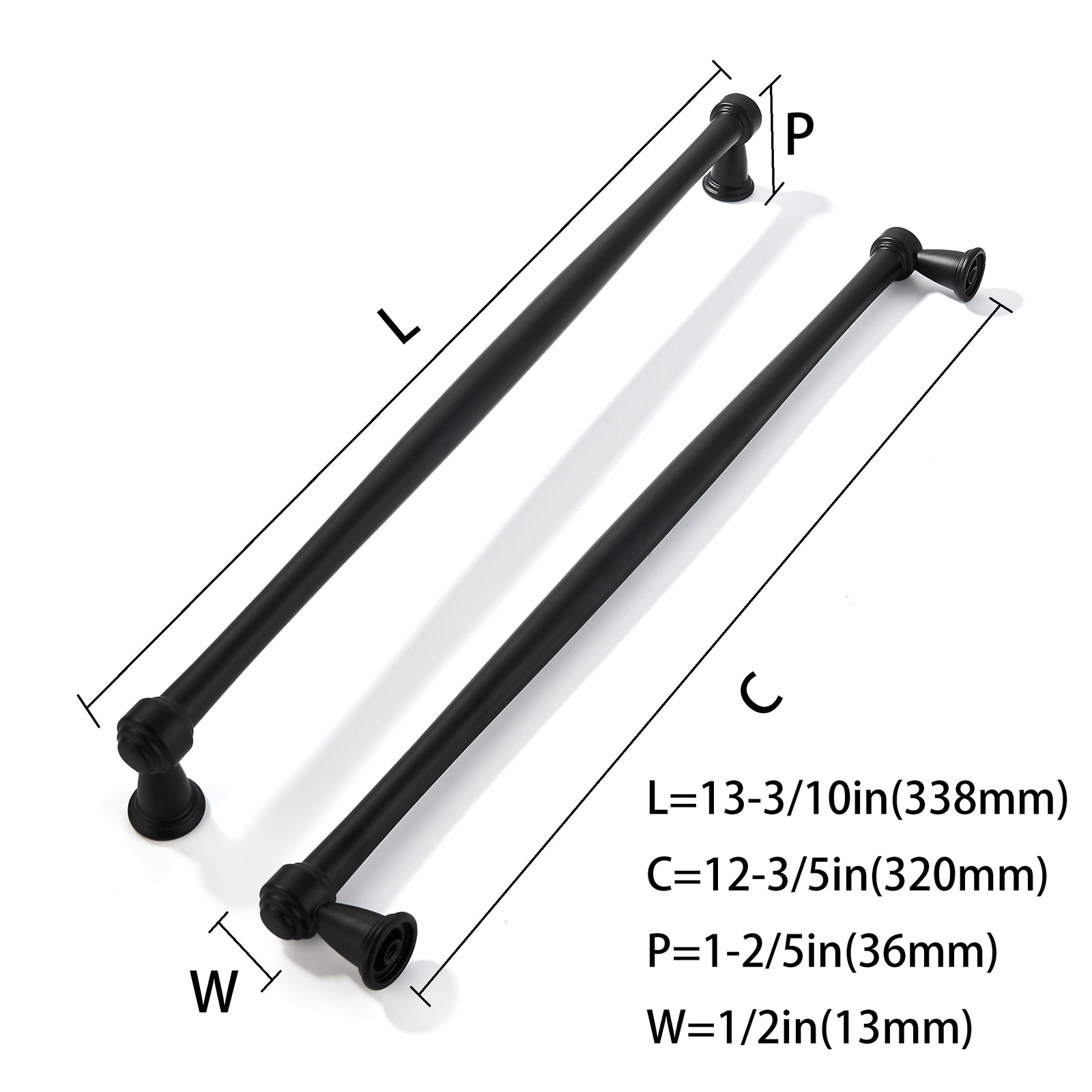 khtumeware 2 Pack 12 Inch305mm Matte Black Pulls Black Kitchen