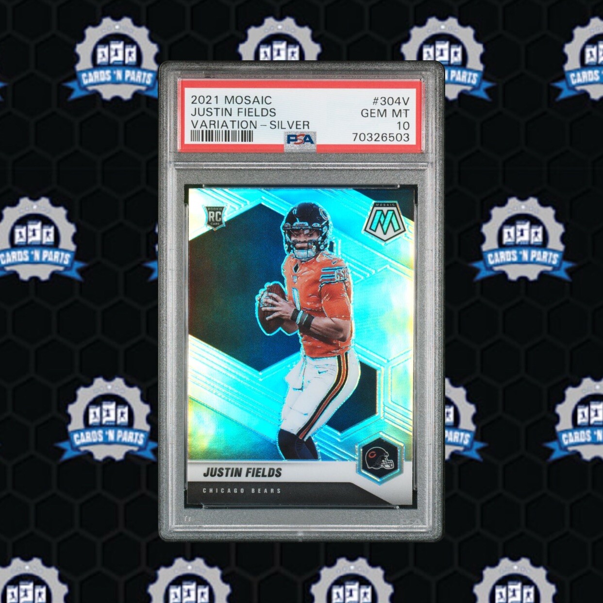 2021 Mosaic Justin Fields Silver Variation Gem mint PSA 10 #304V