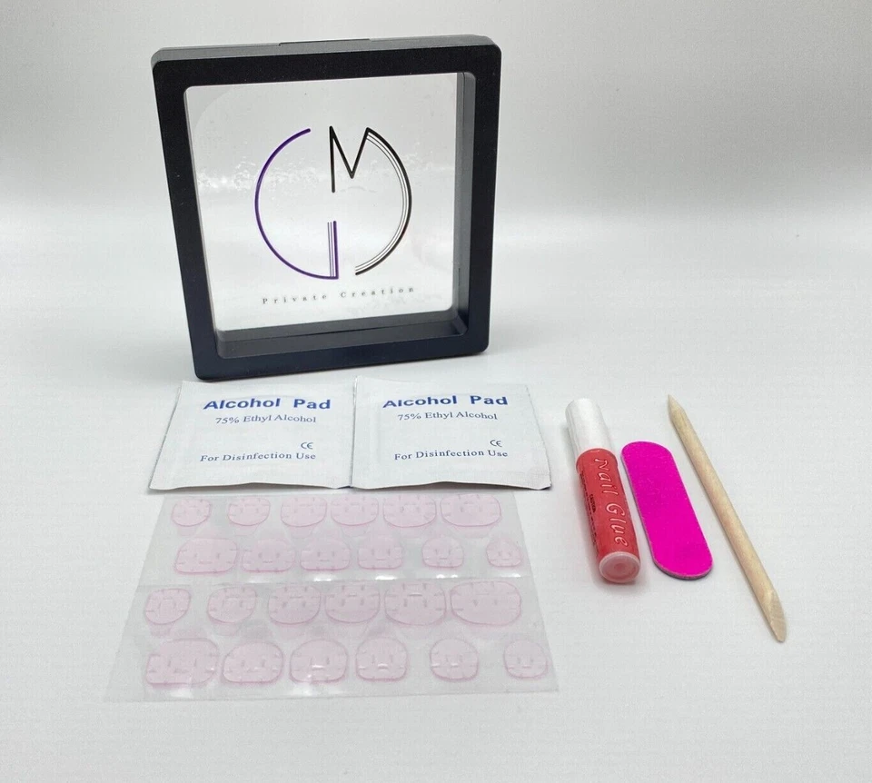 Pastel Tips Glitter Press  Silver Glitter Nail Fake False Glue on Nails - Image 3 of 4