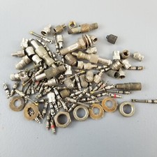 Antique Vintage Schrader and Other Tire Valve Stem Cap Nut Parts Lot
