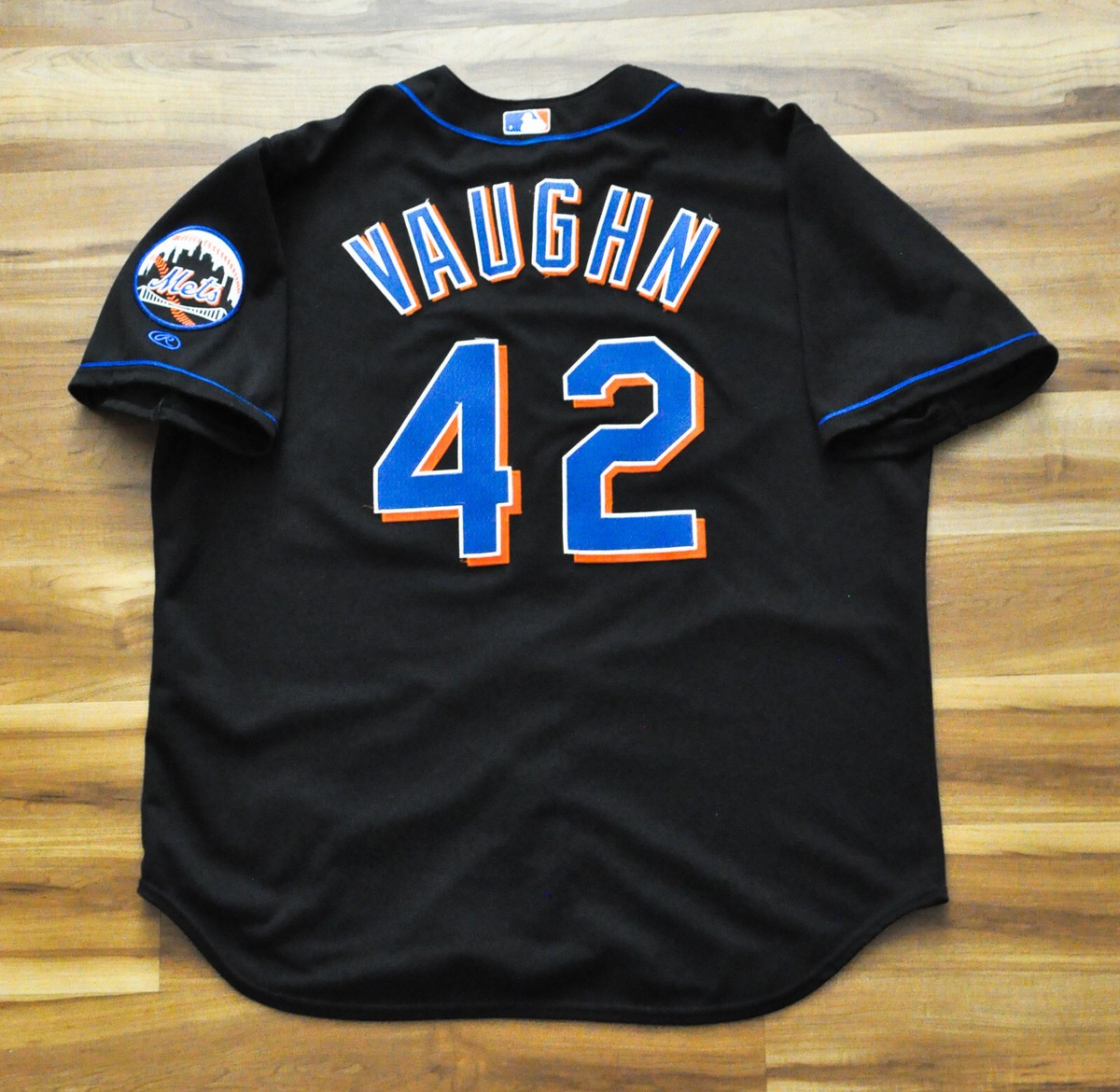 Mo Vaughn New York Mets Rawlings Jersey Cursive Alt Authentic Sewn