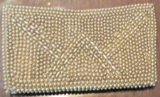 Vintage Pearl Beaded Evening Bag  Clutch measures 6" x 3.5"  Made in Japan