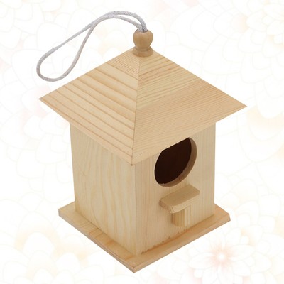 Wooden Bird House Hanging Birdhouse Outside Small Bird House