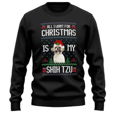 All I want For Christmas Adults Sweatshirt Dog Owner Men and Women toy dog pe...