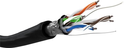 Wentronic 57294 Massives geschirmtes Kabel F UTP für Outdoor-Netzwerke Kategori