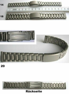 TITANUHRENARMBAND TITANUHRBAND TITANIUM TITANBAND Breitenwahl 14 mm oder 18 mm