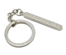 Tiffany Co. Sterling Silver Tiffany Bar Tag Charm Keychain Key Ring