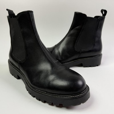 Vagabond Boots Womens Size 39 US 9 Black Leather Chelsea Ankle Lug Sole Booties