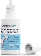 Olio anti Acari Auricolari per Cani, Gatti & Animali Da Compagnia - 50Ml - 100%