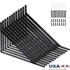 Heavy Duty Shelf Brackets 12 Pack Metal Wall Support Rust Resistant Screws New
