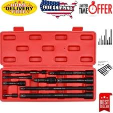Durable 9-Piece Extension Bar Set for Impact Drivers - Chrome Vanadium Steel