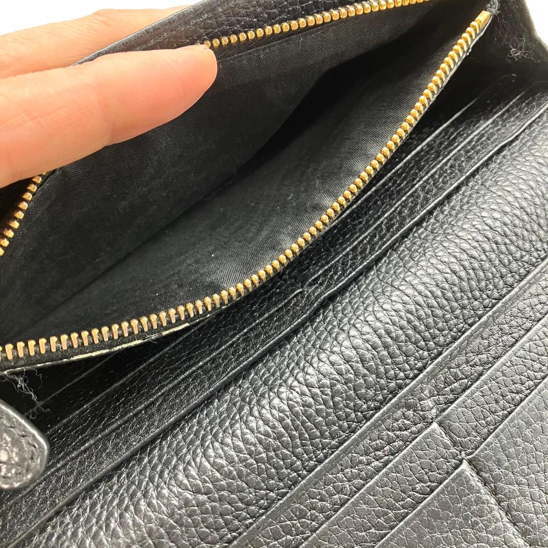 PRADA Saffiano Leather Long Bifold Wallet Purse Black Nero 7.3x3.5" Authentic thumbnail 17