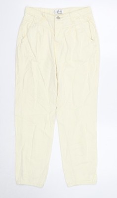 In the Style Damen gelb Baumwolle Tapered Jeans Größe 6 normaler Reißverschluss