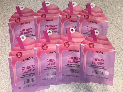 Lot Of 8 Avatara Cherry Slushie BRIGHTENING Sheet Masks Calming New