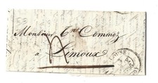 LETTRE 1836 de TOULOUSE à LIMOUX, LAC  - MARCOPHILIE