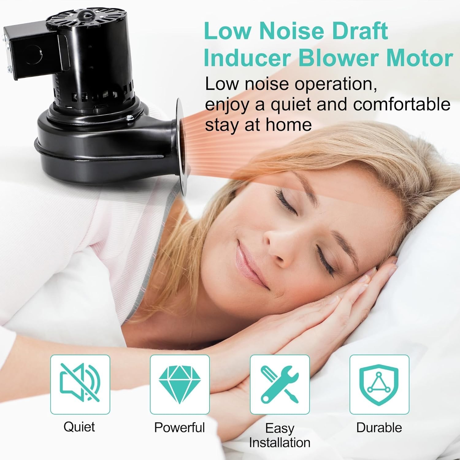 Draft Inducer Blower Fan – 115V 75 CFM for Furnace Pellet Stove Wood Stove HVAC