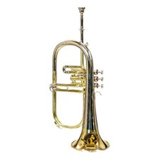 Bb 3 Valve Flugel Horn Brass Instrument | Polished Brass Finish | hard case