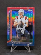 2025 Topps Chrome Drake Maye Red White & Blue Refractor Patriots