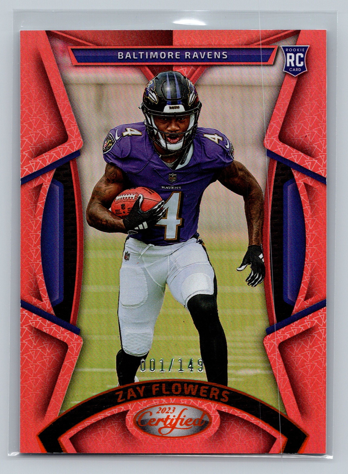 2023 Panini Certified #185 Zay Flowers Mirror Orange #/149