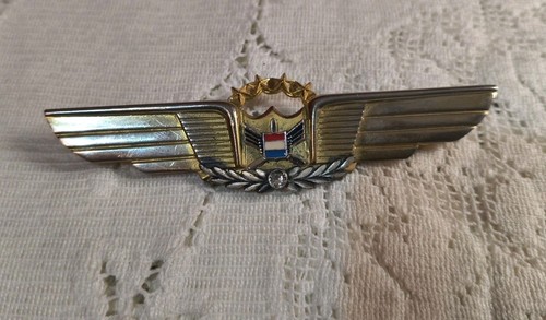 Vintage United Airline Pilot Wings Pin 4 Star 1 Diamond