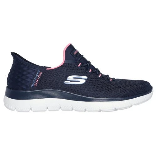 Skechers Slip Ins Summits Diamond Dream Womens Wide Fit Slip Ins Trainers Blue - Image 3 of 4