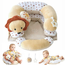 2-In-1 Tummy Time Mat and Seated Support with Sensory Toys   for Newborns and Ba
