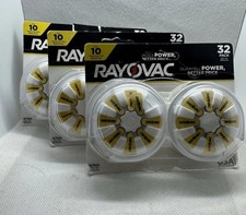 3 Packs Rayovac Hearing Aid Batteries Size 10, Yellow Tab (32 Count) Exp 01/28