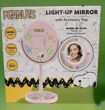 Peanuts Snoopy Light Up Mirror W/ Accessory Tray & Touch Sensor