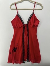 Secret Treasures Red Satin front tie intimate gown size S