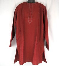 Art India Traditional ETHNIC WEAR KURTA Pajama Red Round Neck Button Size 42