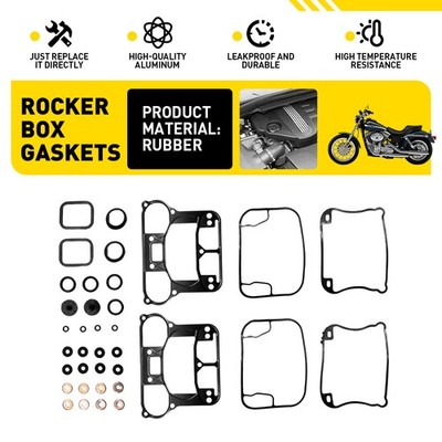 1Set For 1992-1998 Harley Evolution Engine Full Rocker Cover Gasket O-Ring Kit