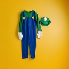 Luigi Like Children s 8-10 Costume Mario Bros. Video Game Wear Nintendo Like