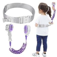 Anti-Lost Wrist Link, Toddler Belt 1 Purple Reflective Wristlink/ Gray Belt