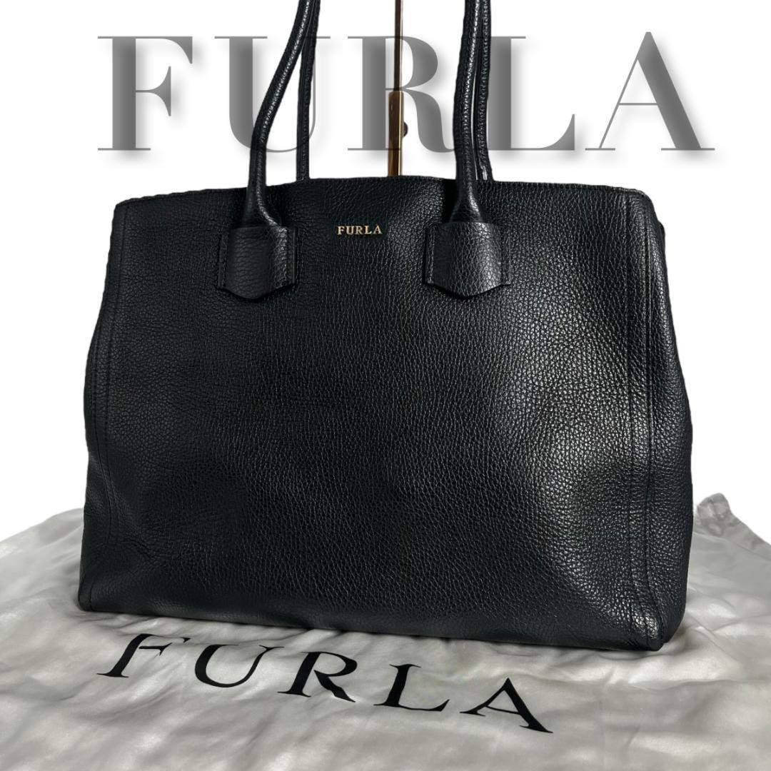 Furla Tote Bag Leather Pebbled Large A4 WomenS Work Bag Designer Handbag