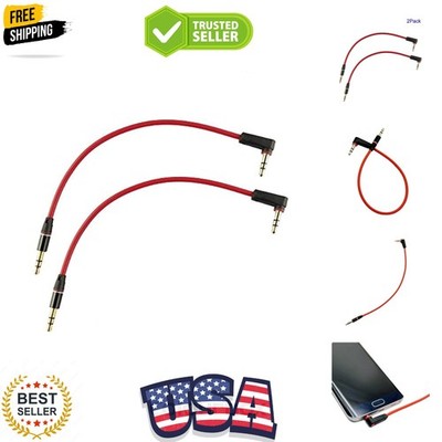 3.5mm Aux Cable Short 2Pack 8inch 3Port 3.5mm Right Angle Male to Male Stereo...