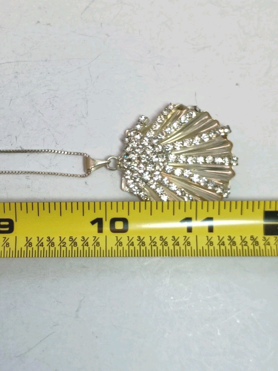 Rhinestone Openwork Golden Seashell Necklace Naut… - image 4