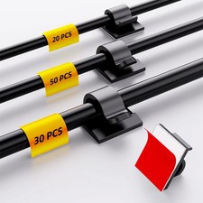 100 PCS Adhesive Cable Clips Cord Organizer Small, Medium,Large,Wire Holder f...