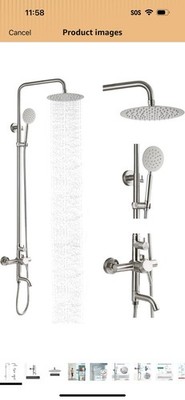 gotonovo Stainless Steel SUS304 Silver Shower faucet Set Wall Mount Triple Funct