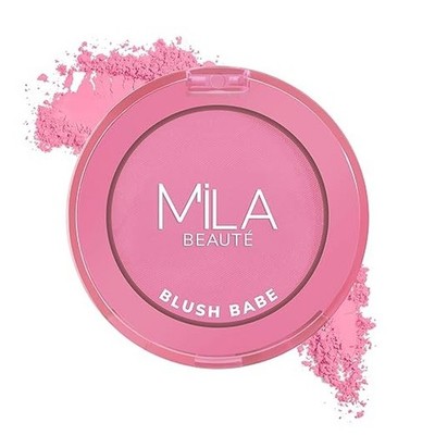 MILA BEAUTÉ Blush Babe Powder Blush | Matte Finish Long-Lasting Pigment | Easy t