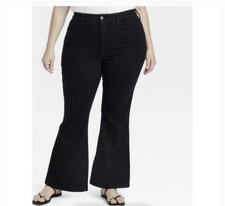 Ava Viv Flare High-rise Fitted Hip and Thigh Stretch Black Jeans Size 24 NWT