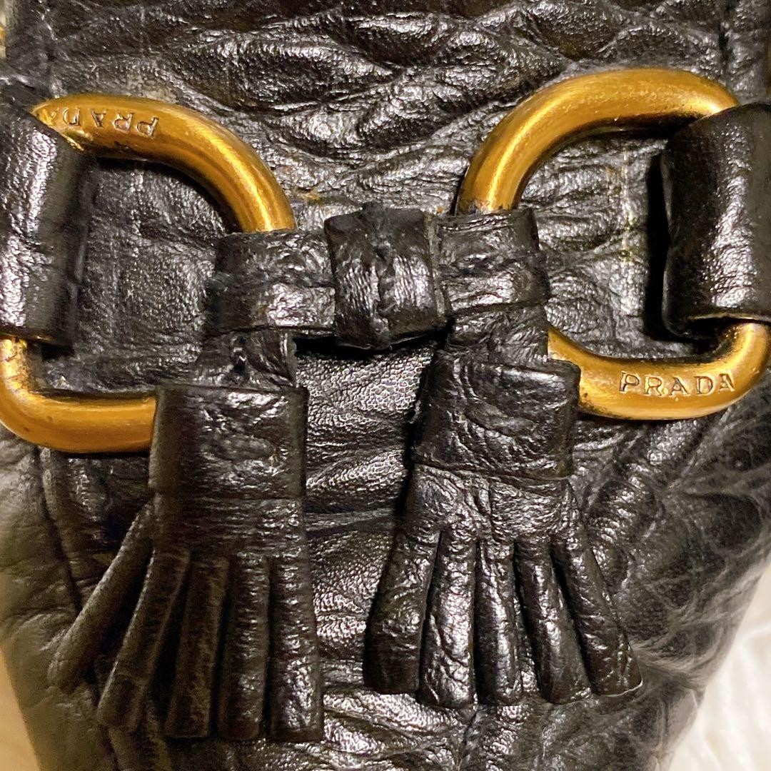 Rare PRADA Women's Black Logo Heel Pumps Sandals Size EU35/US5 Auth thumbnail 7