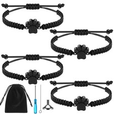 4 Pcs Cremation Jewelry Urn Bracelet for Ashes Adjustable Pet Ashes Keepsake ...