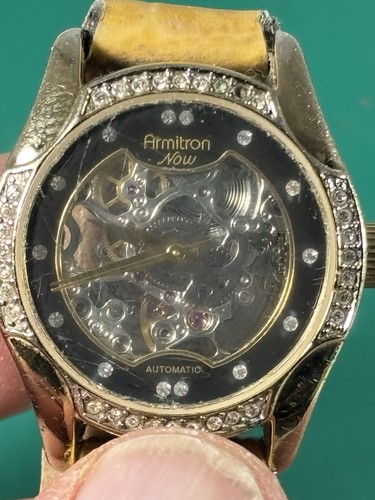 LADIES' ARMITRON NOW AUTOMATIC WATCH - CRYSTAL BEZEL - Tested Works