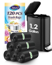 1.2 Gallon 120 Counts Small Trash Bags Garbage 1 Count Pack of 120 , Black