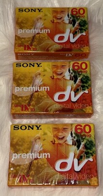 Lot of 3 Sony Premium Mini DV 60 Minute Digital Video Cassette Tape DVM60PR3