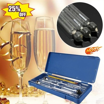 3PCS Mit Alkoholmeter Meter Alkohol Tester 0-100% Hydrometer Spirit Thermometer